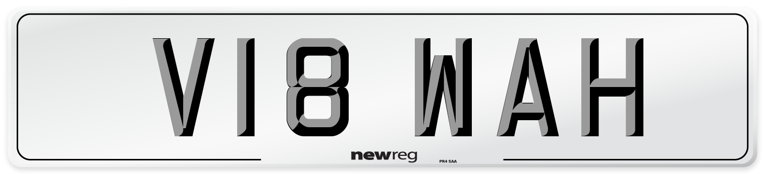 V18 WAH Number Plate from New Reg